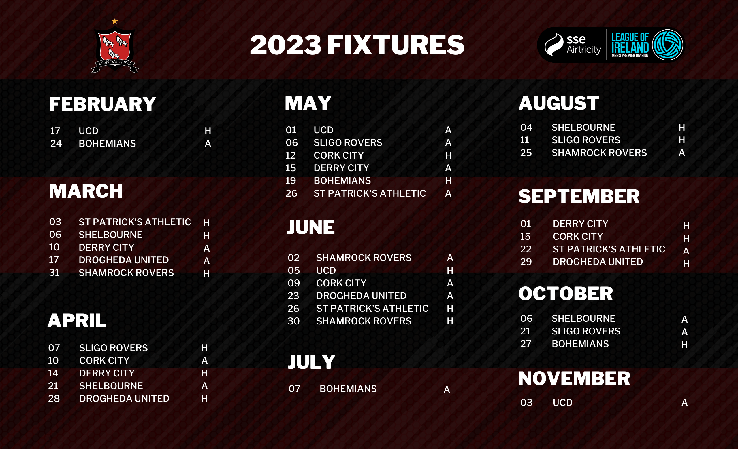 2023 FIXTURES RELEASED